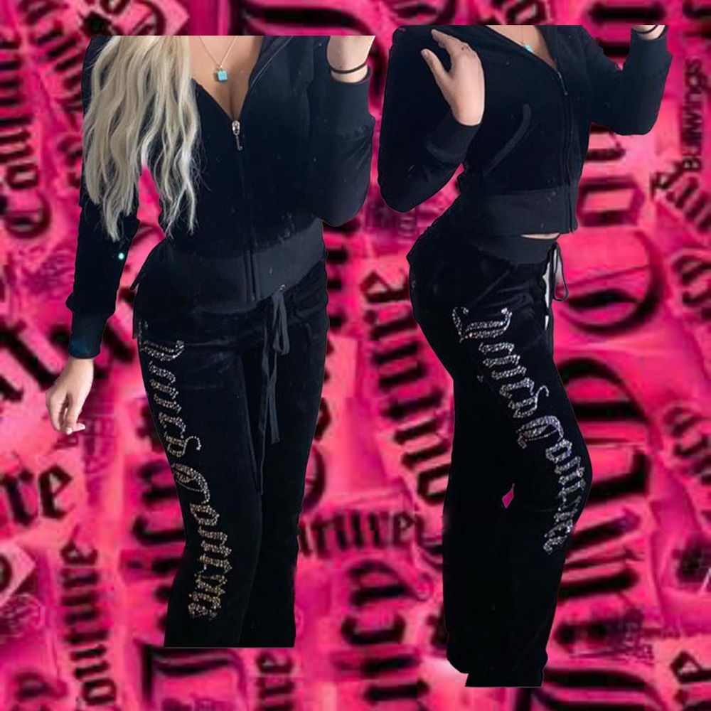 Black Rhinestone Juicy Couture tracksuit!